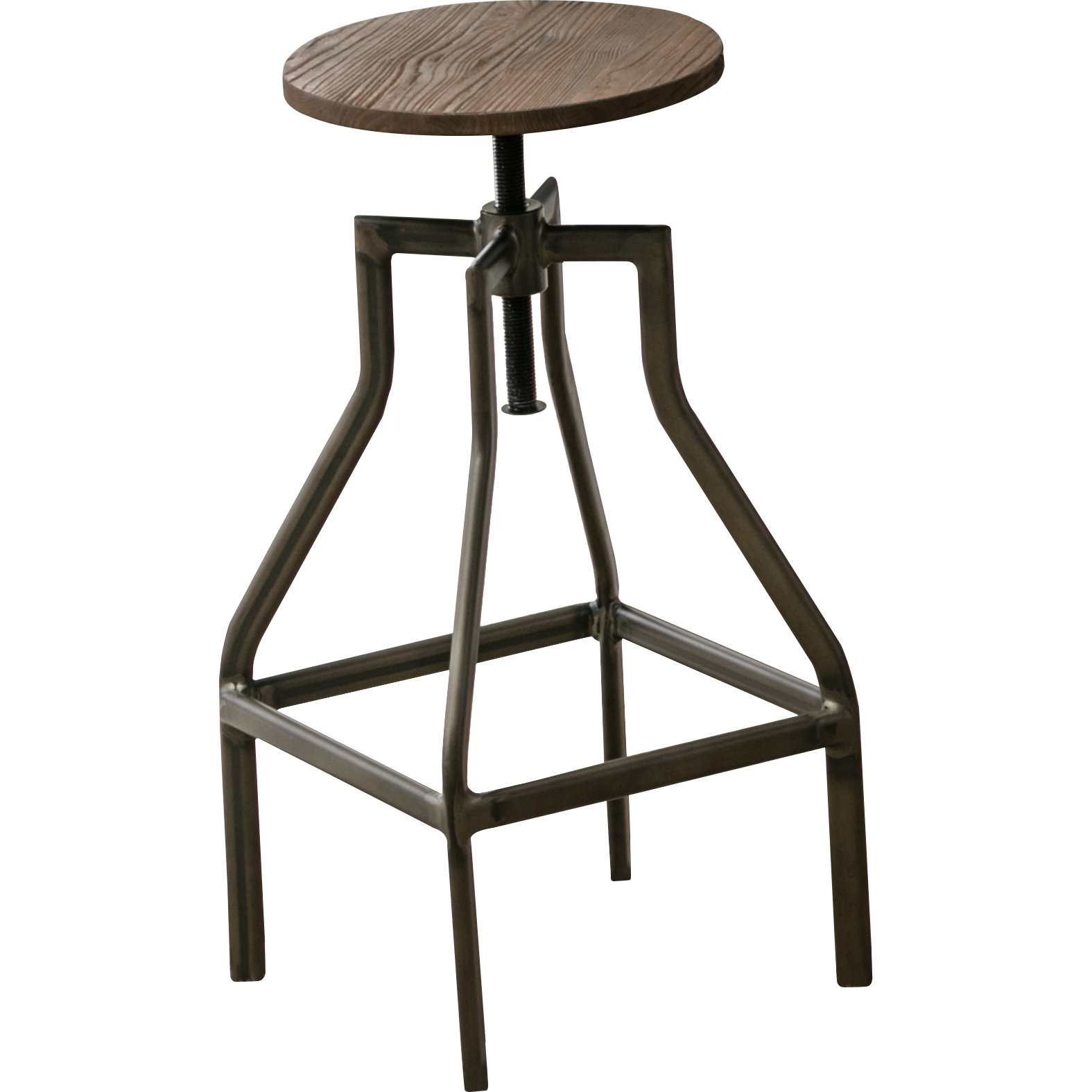 French Industrial Farmhouse Adjustable Height Swivel Counter Bar Stool Joss & Main